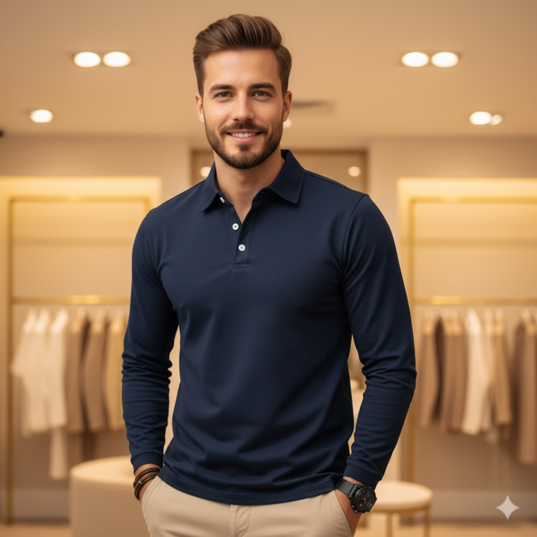 Dion™ | Casual Long-Sleeved Polo 8