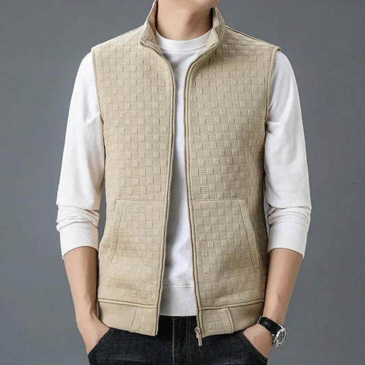 ATHLETIC TEXTURED ZIP VEST 0
