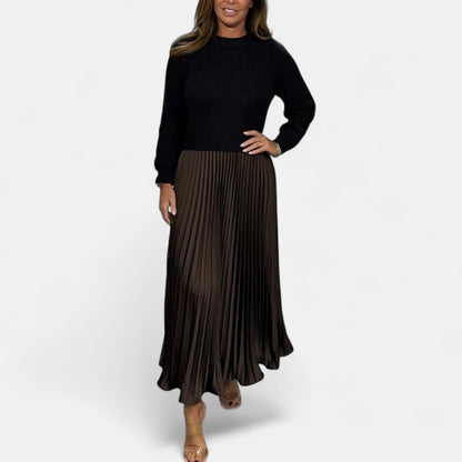 Cascade | Knit & Pleated Maxi Skirt with Knitted Sweater 10