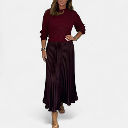 Cascade | Knit & Pleated Maxi Skirt with Knitted Sweater 5
