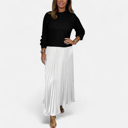Cascade | Knit & Pleated Maxi Skirt with Knitted Sweater 9