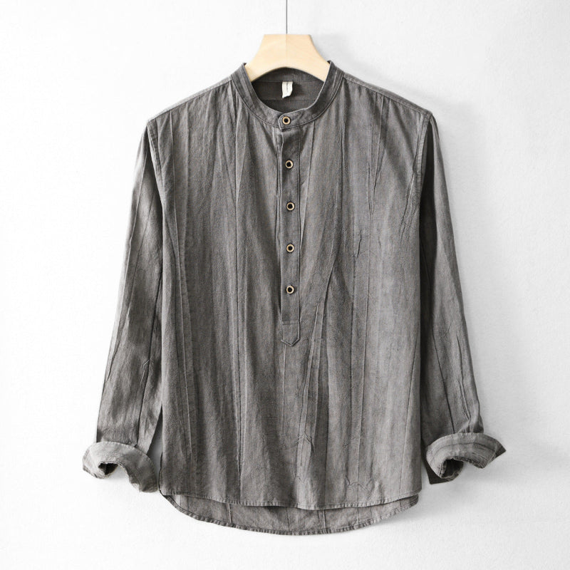 LINEN HENLEY SHIRT 0