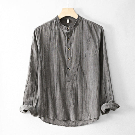 LINEN HENLEY SHIRT 0