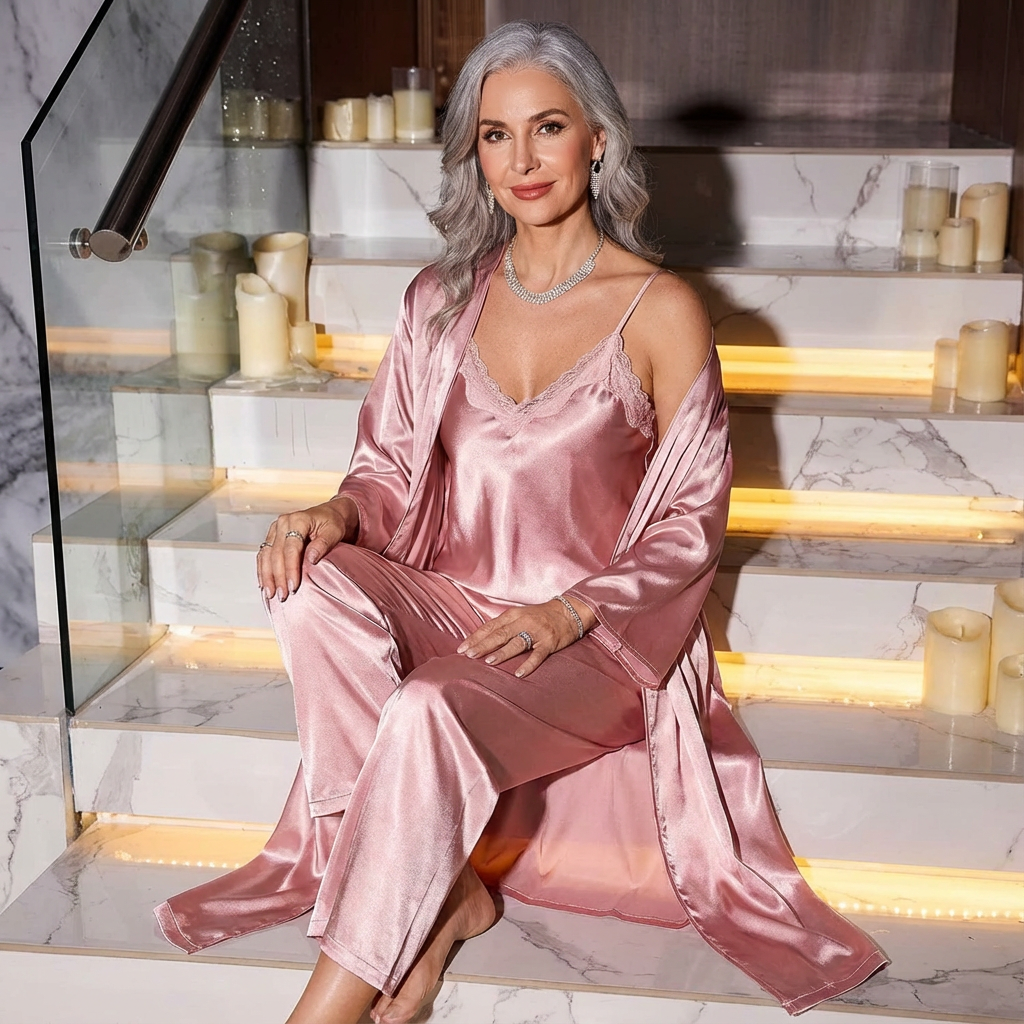 Lustre | Satin Robe Nightwear Set 1