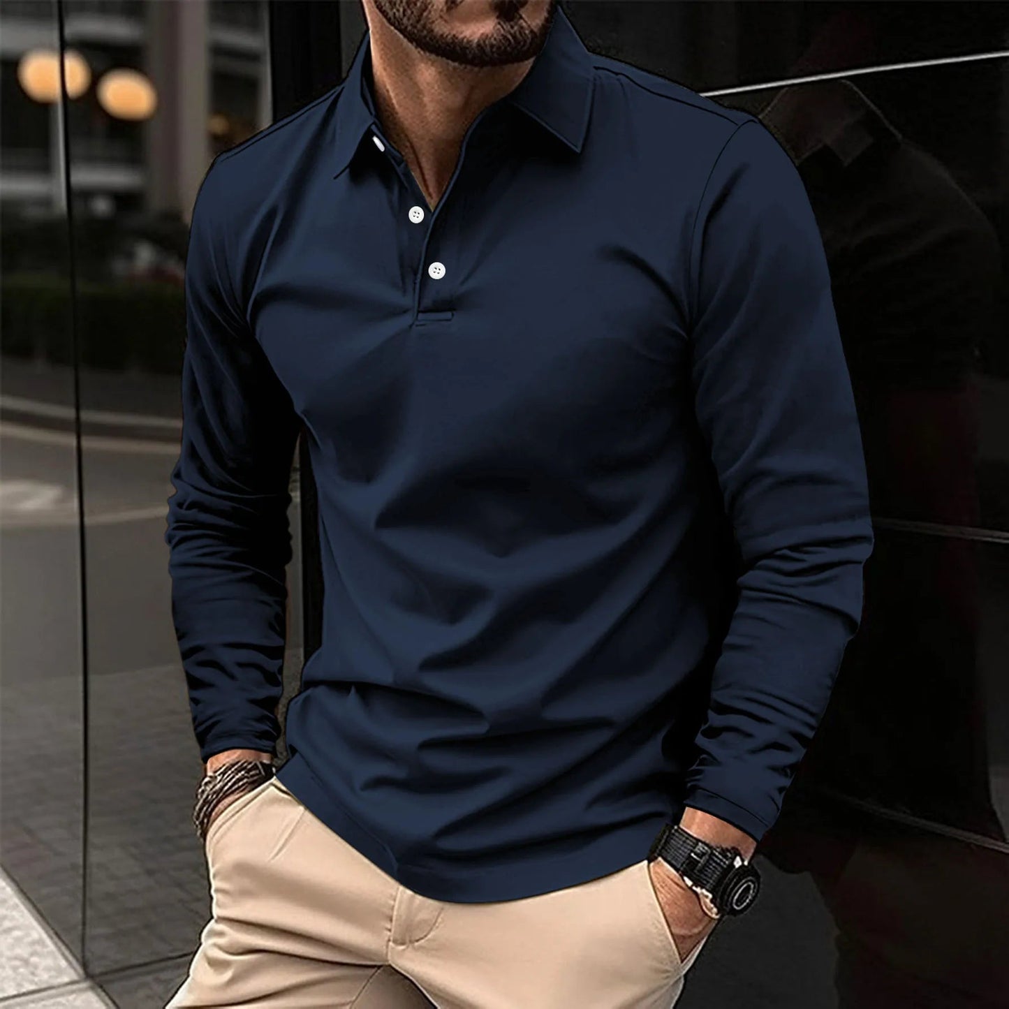 Nuno™ | Casual Long-Sleeved Polo 1