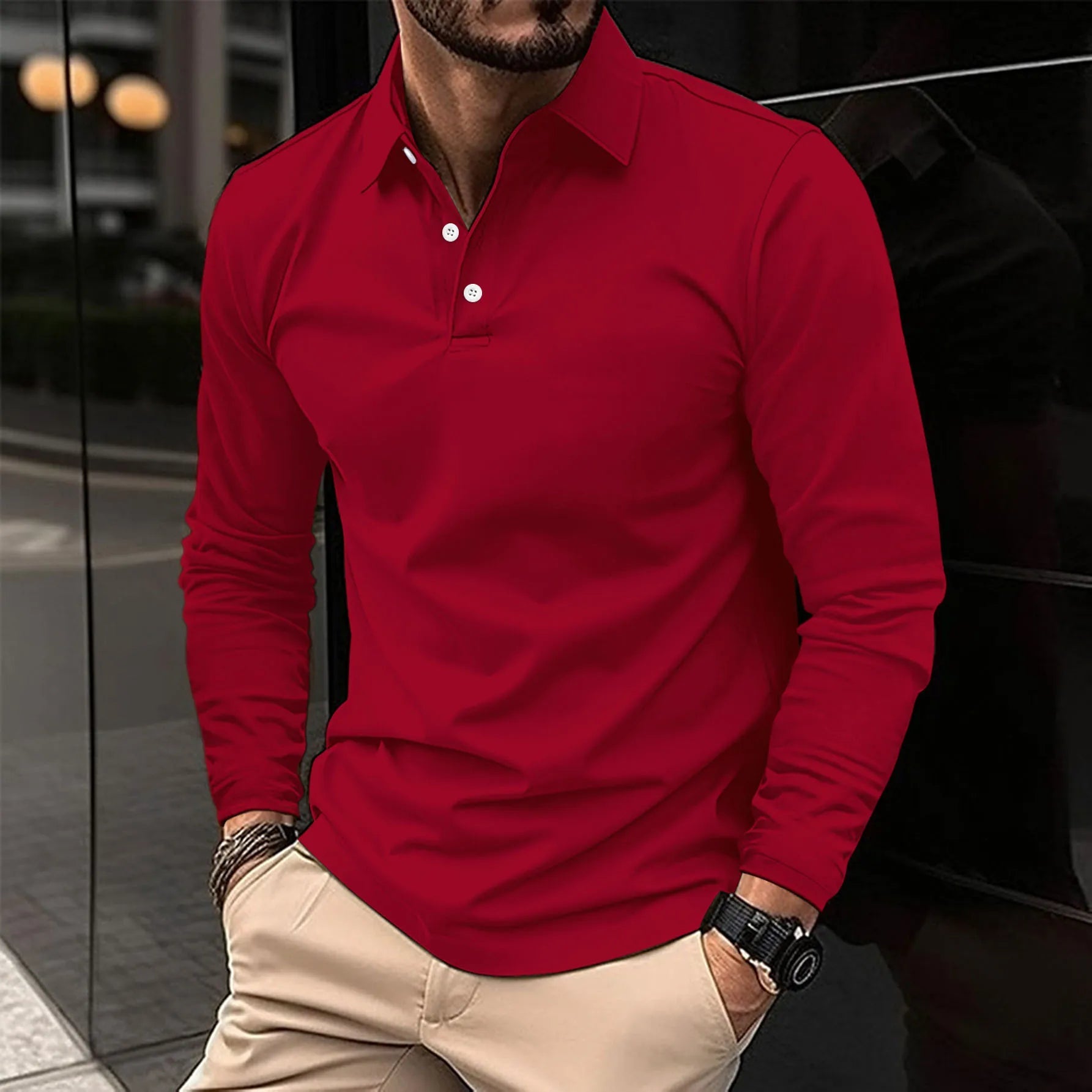 Nuno™ | Casual Long-Sleeved Polo 5