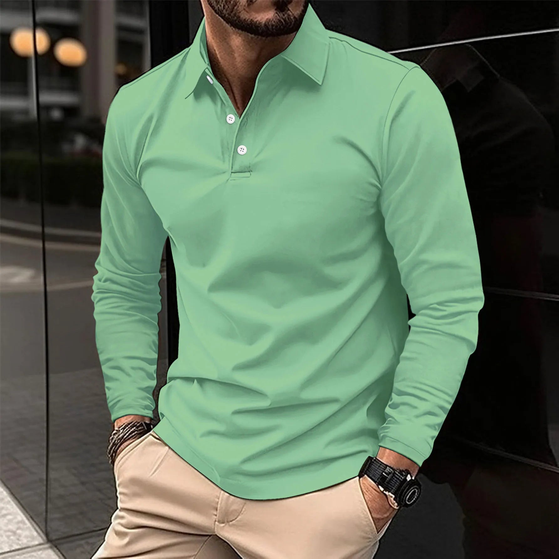 Nuno™ | Casual Long-Sleeved Polo 7