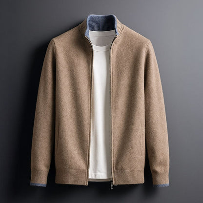 Refined Comfort | Effortlessly Stylish Zip-Up Knit Jacket 0