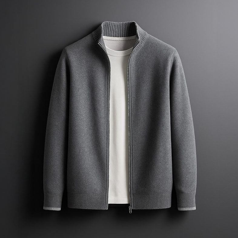 Refined Comfort | Effortlessly Stylish Zip-Up Knit Jacket 2
