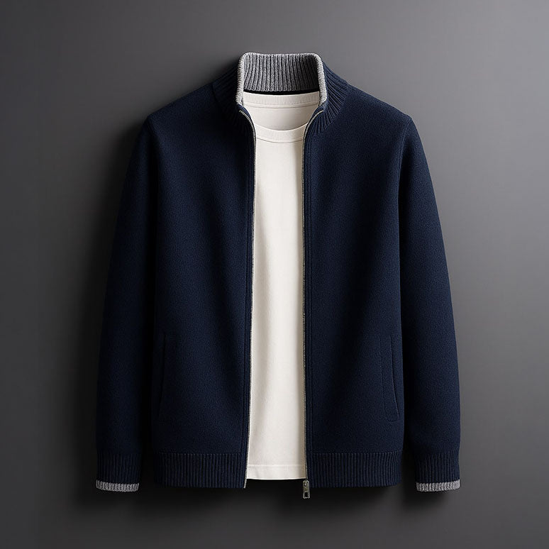 Refined Comfort | Effortlessly Stylish Zip-Up Knit Jacket 3