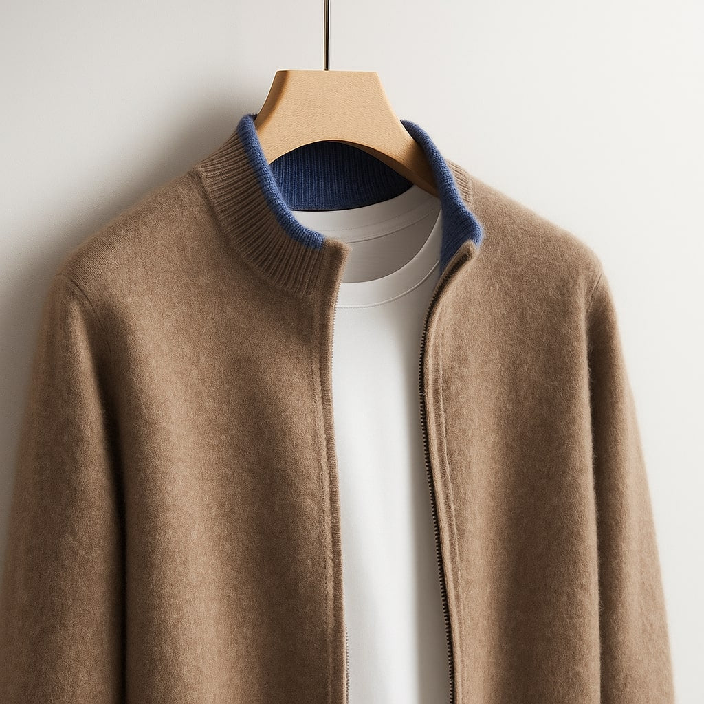 Refined Comfort | Effortlessly Stylish Zip-Up Knit Jacket 4