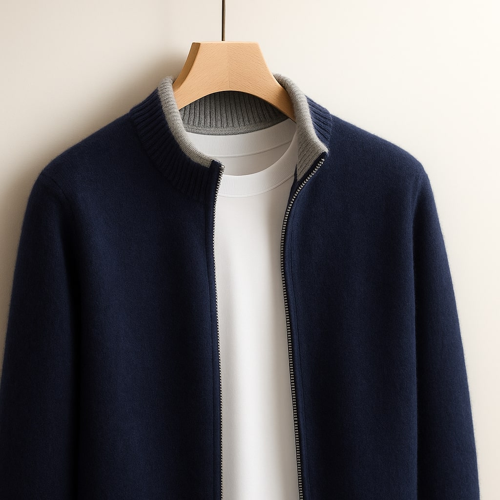 Refined Comfort | Effortlessly Stylish Zip-Up Knit Jacket 6