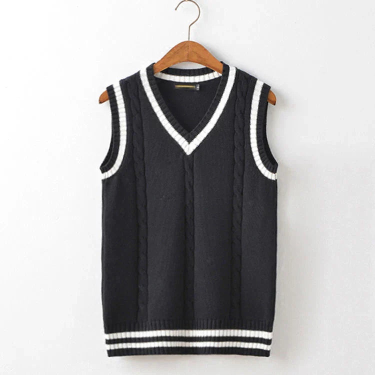 V NECK KNIT VEST 3