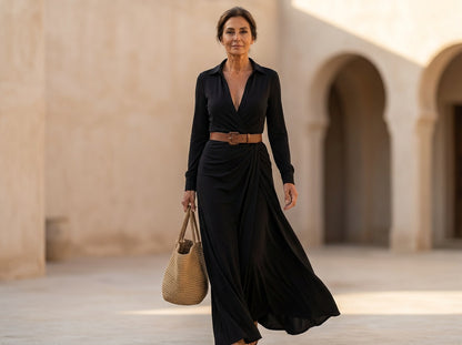 Luna | Long Sleeve Maxi Dress with Chic Versatility for Every Event